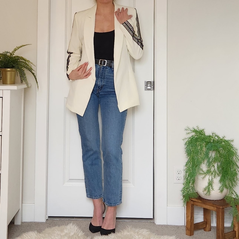 ASOS Paper Dolls black and white blazer